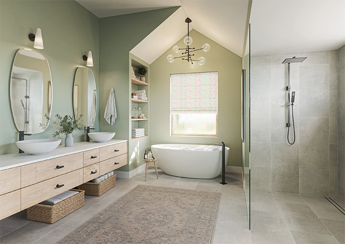 Fitzrovia Print, Pink Pop - Roman Blind - Image 6